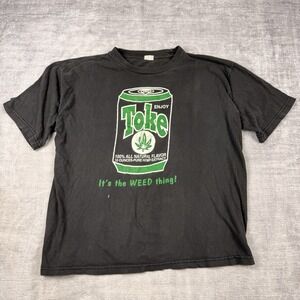 Vintage Marijuana Shirt‎ Mens Large Black Weed Coca Cola 90s Parody Funny Faded